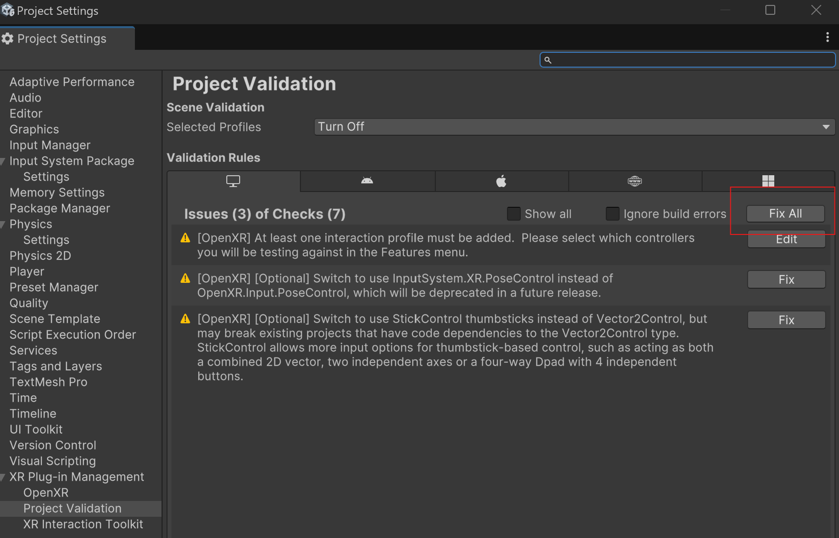 Project Validation with Fix All