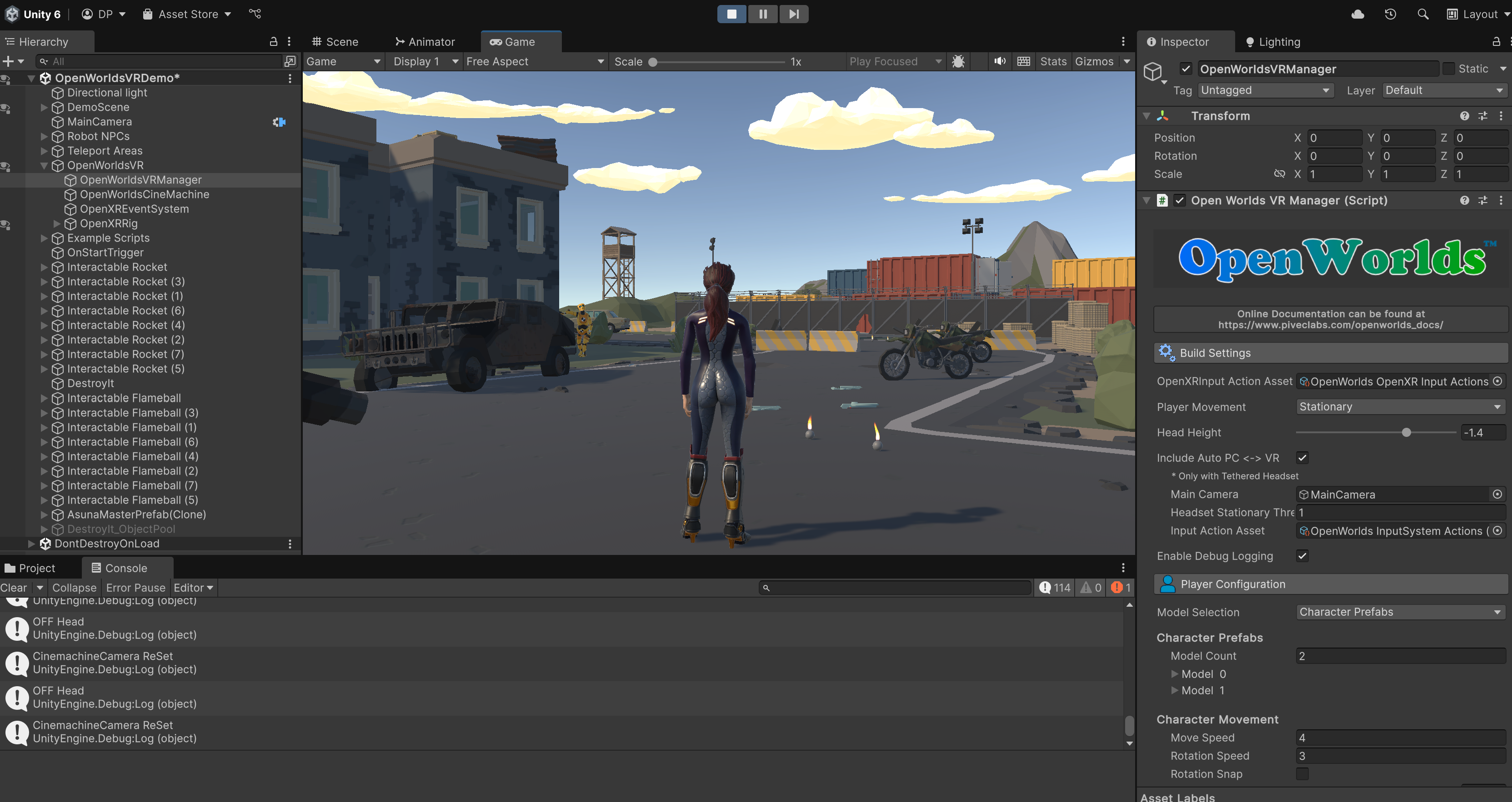 VR integrated into a Third Person Shooter scene