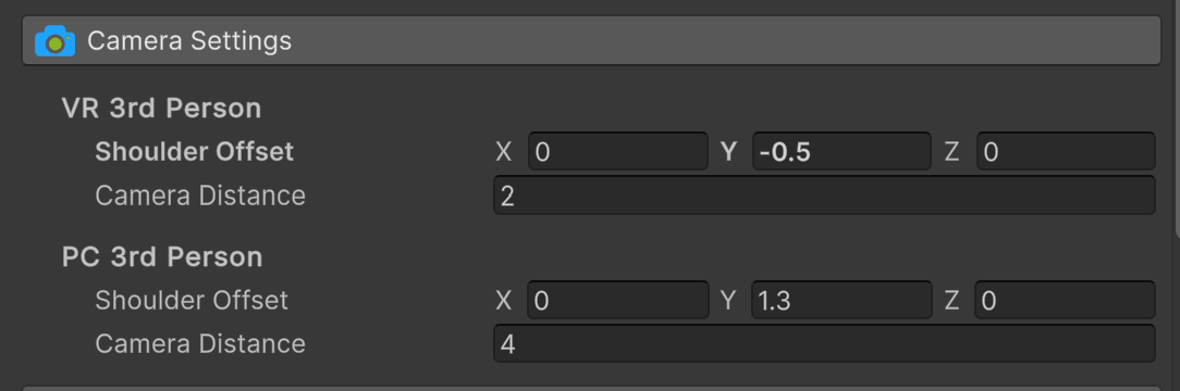 Camera settings